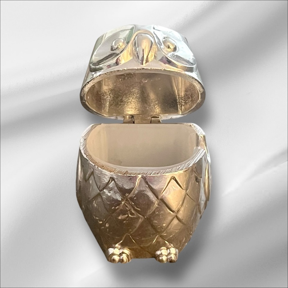 VTG William A Rogers Owl Saltcellar Silver Plate in Original Box w/Spoon 2” - Picture 16 of 16